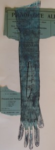 Blue Music Glove Collagraph
