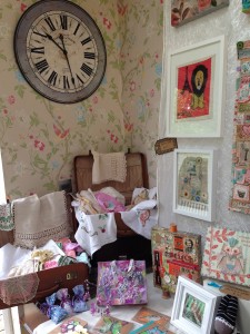 Vintage cases full of linens